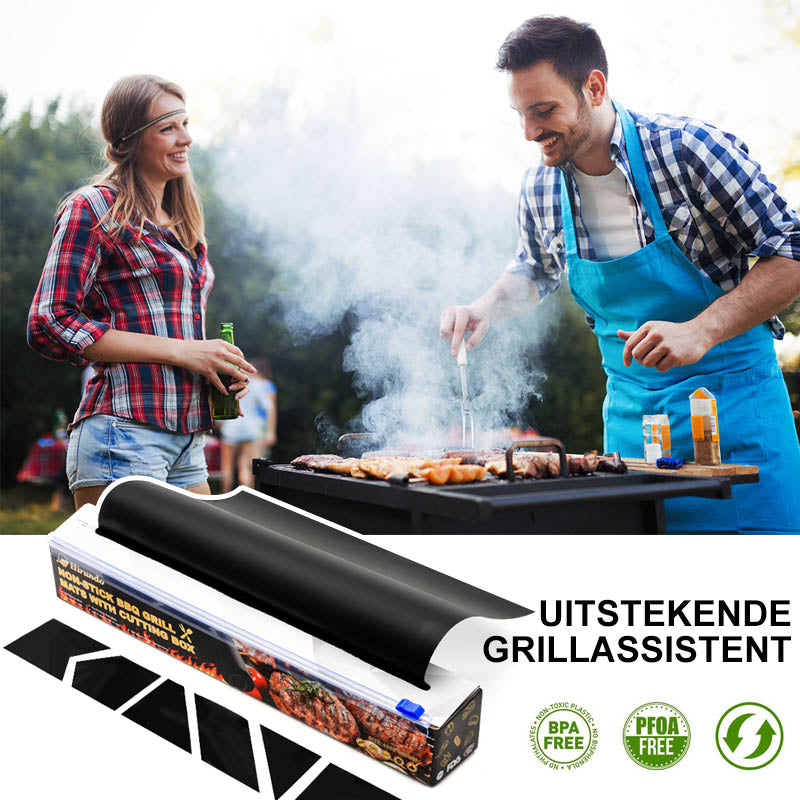 Non-stick BBQ-grill matten met snijbox