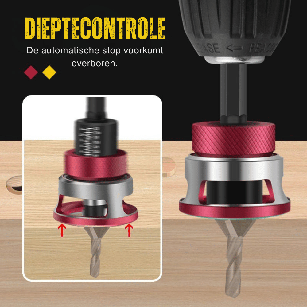 WoodCountersink Pro Set — Verfijnde Verzinkboren | 50% KORTING