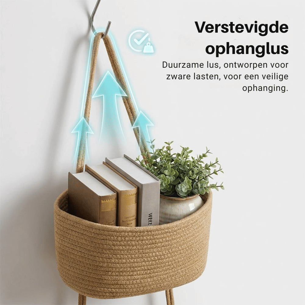 BohoShelf — Wandgemonteerde Touw Organizer | 50% KORTING