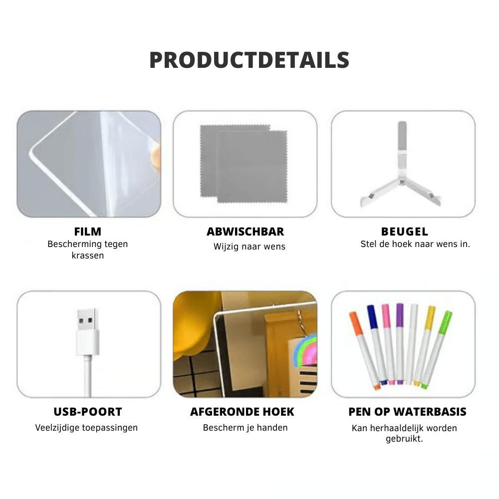 LumoCanvas – LED Creatief Schrijfbord | 50% KORTING