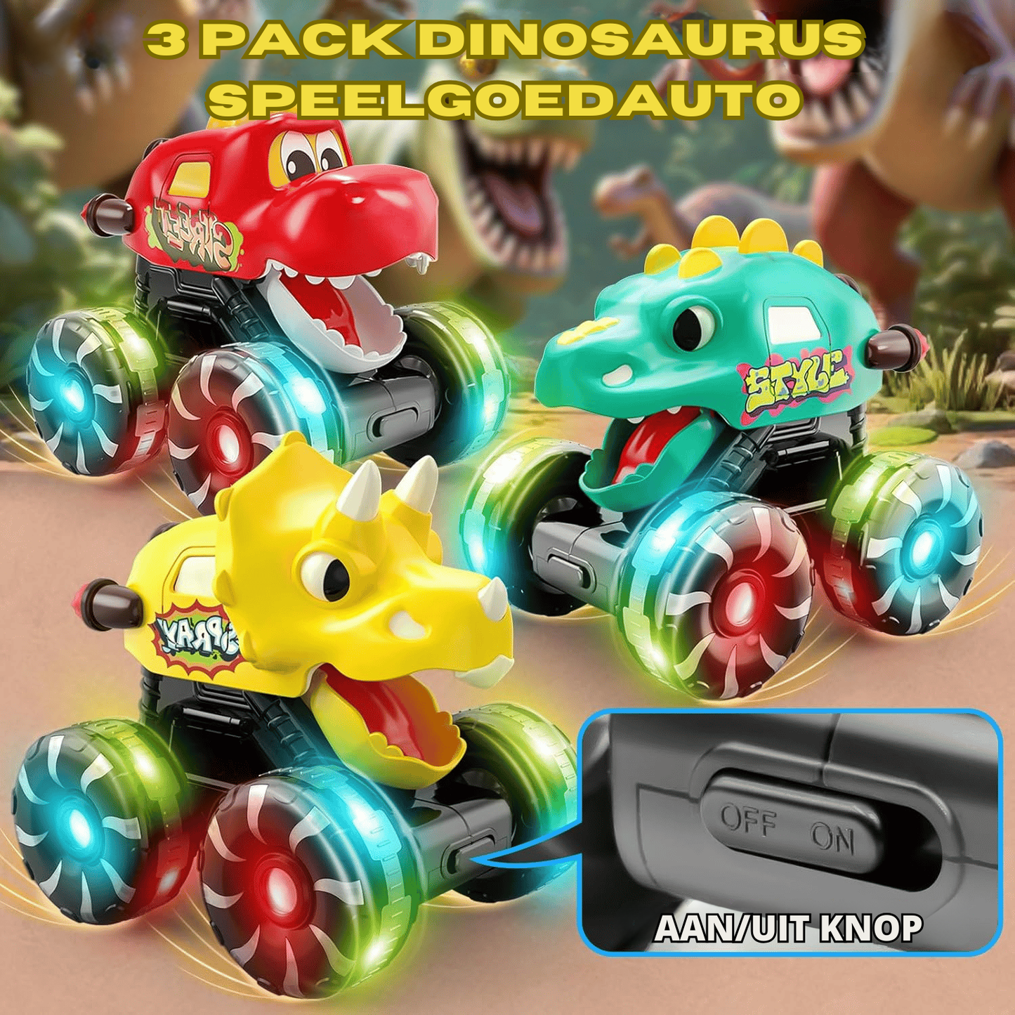 DinoDrive – Press & Go Dino Trucks | 50% KORTING