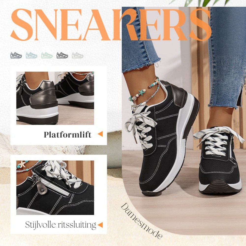 Laura – Casual Dames Sneakers met Plateau | 50% KORTING