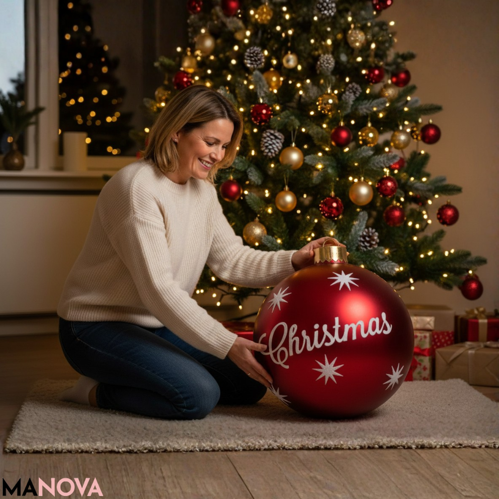 GlowSphere – XXL Opblaasbare Kerstbal | 50% KORTING