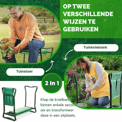 GardenEase — Opvouwbare Tuinkruk & Knielmat | 50% KORTING