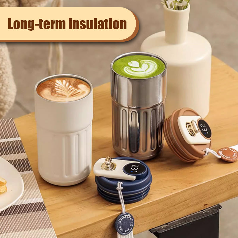 Draagbare Koffiethermos - Temperatuurdisplay Voor Perfecte Warmtebehoud