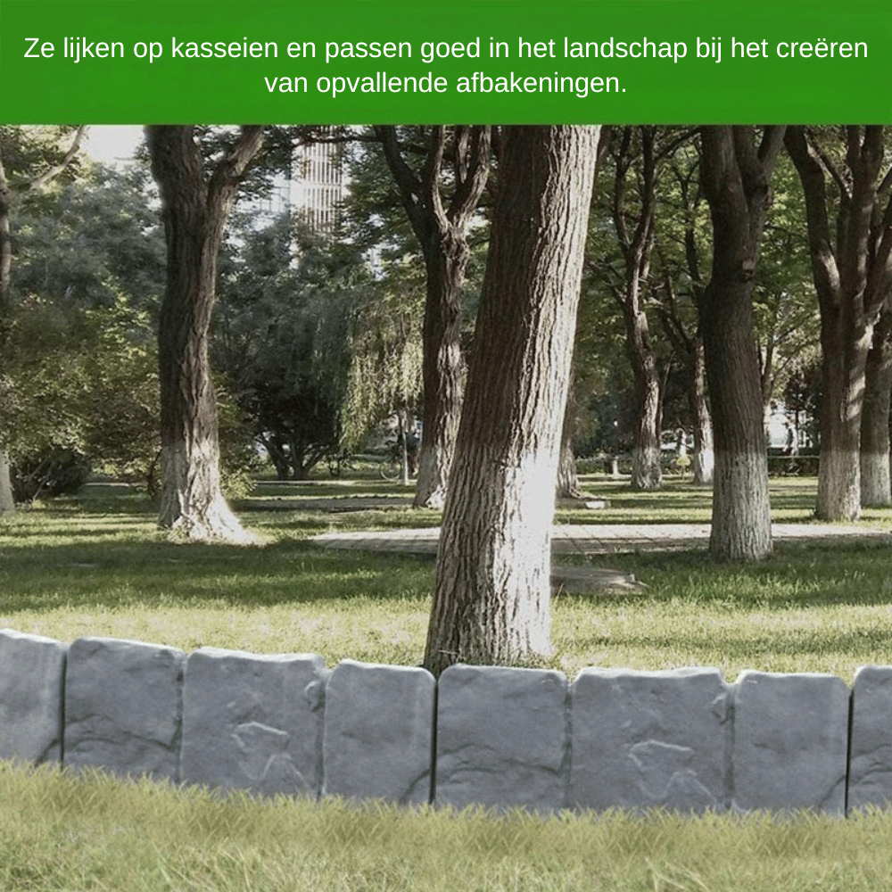 StoneEdge — 10 stuks Stijlvolle Gartenbegrenzing in Steenlook | 50% KORTING