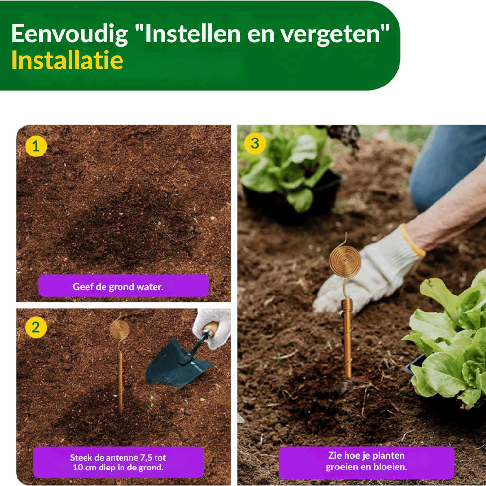 CopperCoil — Plant Energy Stake 3 stuks | 50% KORTING