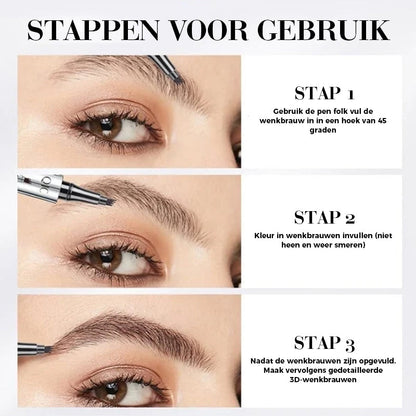 BrowEase - 3D Waterdichte Microblading Wenkbrauwpen | 1+1 GRATIS