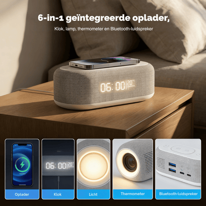 LumiNest — Smart Wekker met Oplader & Licht | 50% KORTING