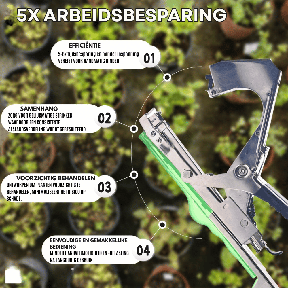 GreenBind — Professionele Plantenbinder Tapetool | 50% KORTING