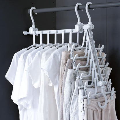 Opvouwbare kleerhanger en broekenrek