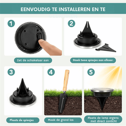 SolarGlow 4 stuks-Set — Tuinpadverlichting | 50% KORTING
