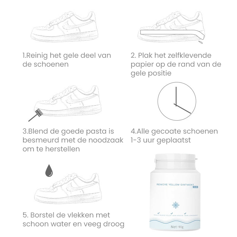 Reinigings-gel voor het bleken van schoenen