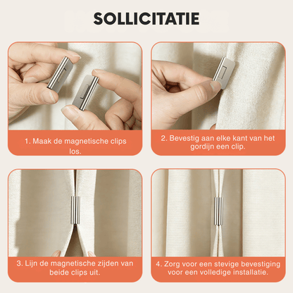 LumiLatch — Magnetische Gordijnclips | 50% KORTING