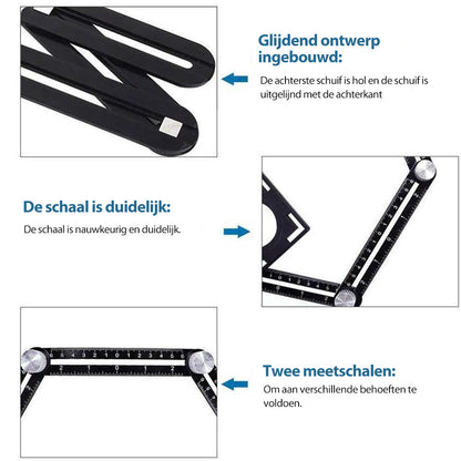 Zeszijdig hoekmeetinstrument van aluminiumlegering