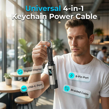 PulseLink 4-in-1 Oplaadsleutelhanger – Klaar voor Gebruik Overal