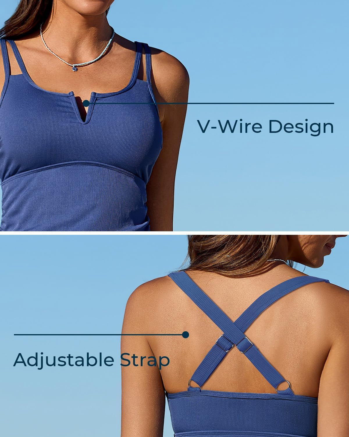Fiona – Vrouwen Tweedelig Tankini Set voor een Platte Buik