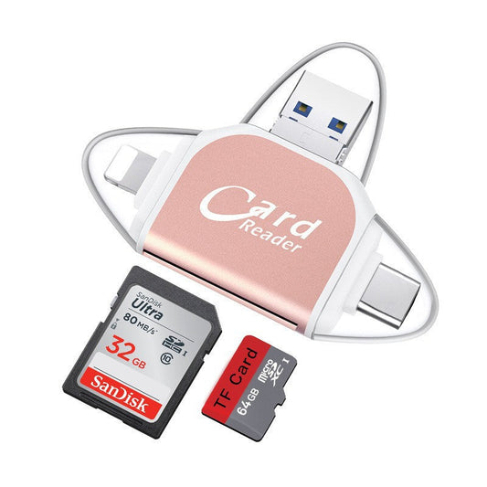 Multi-poort 4 in1 universele SD TF-kaartlezer