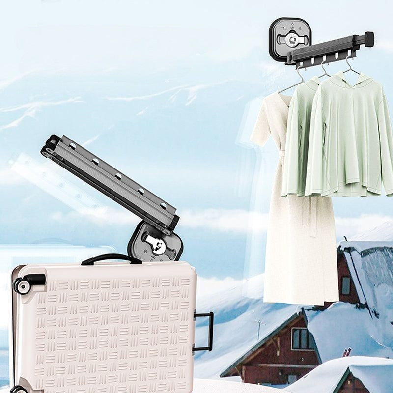 Wall-Mounted Foldable Clothes Drying Rack with Suction Cup