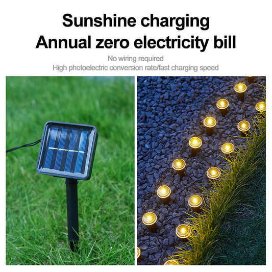 Zonne-energielampjes met blauwe LED-slingerverlichting – moeiteloze avonden, magische gloed