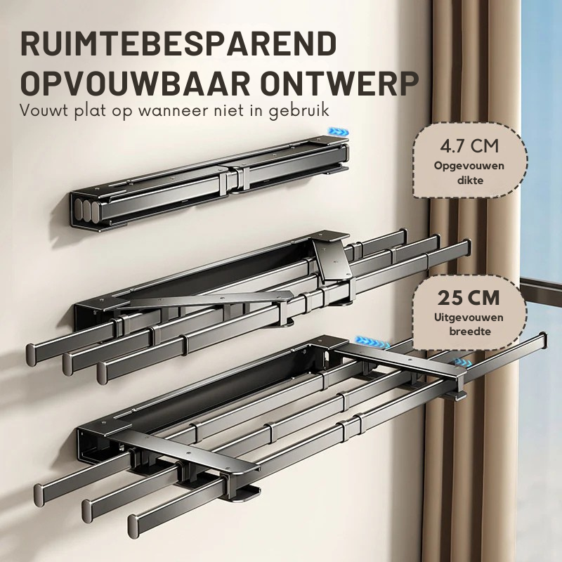 Homeplus – Opvouwbaar droogrek voor aan de muur | 50% KORTING