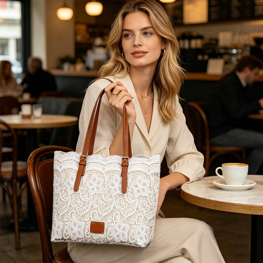 Amara — Elegante Kanten Tote | 50% KORTING