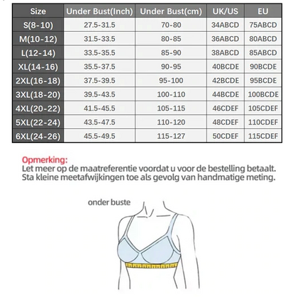 Volledige ondersteuning naadloze bandeau