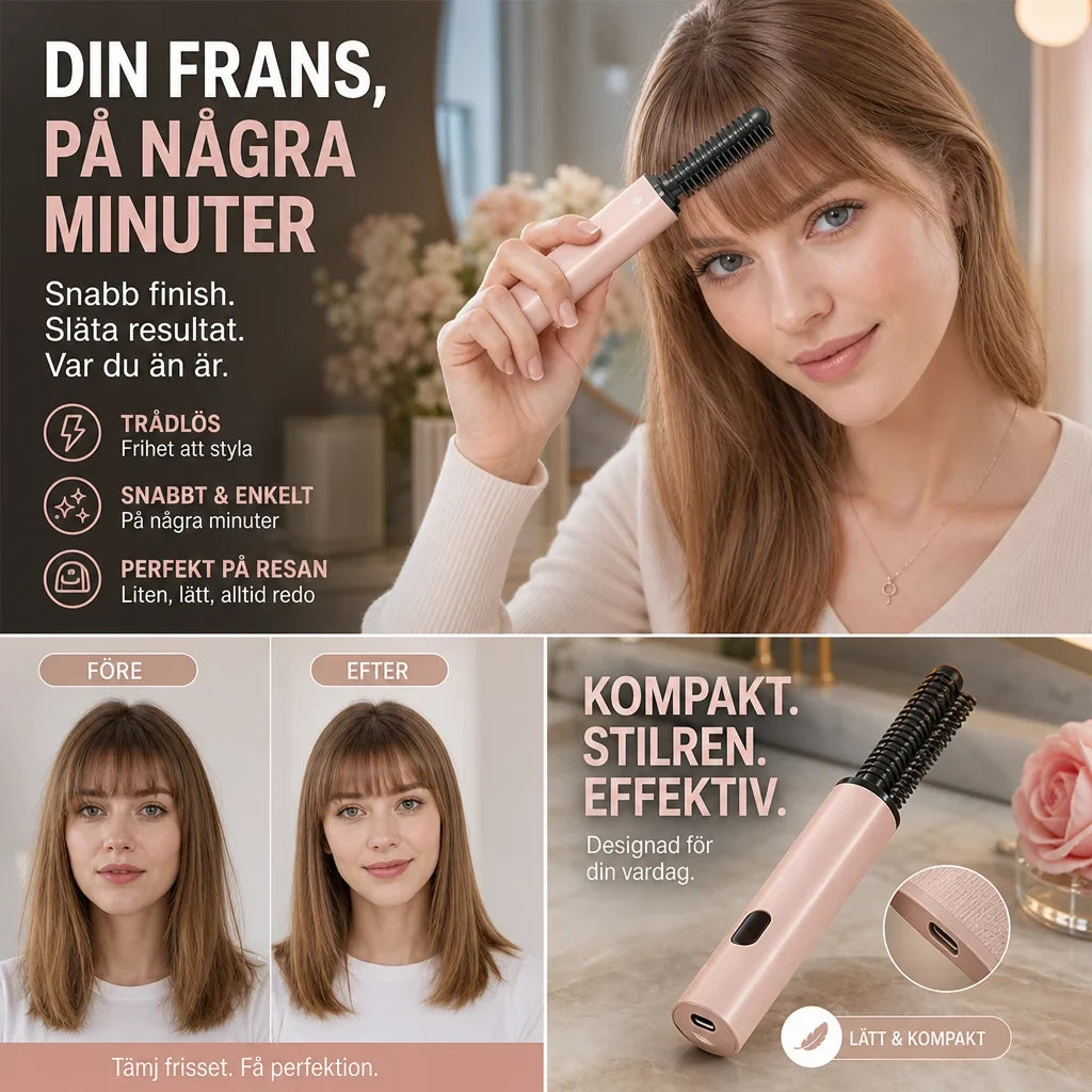 LuxeTrim verwarmde kam — gladde pony, zelfverzekerde jij