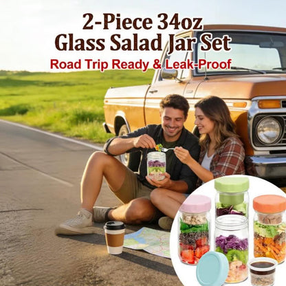 VividVessel – Frisse saladebox glas | 2+1 GRATIS