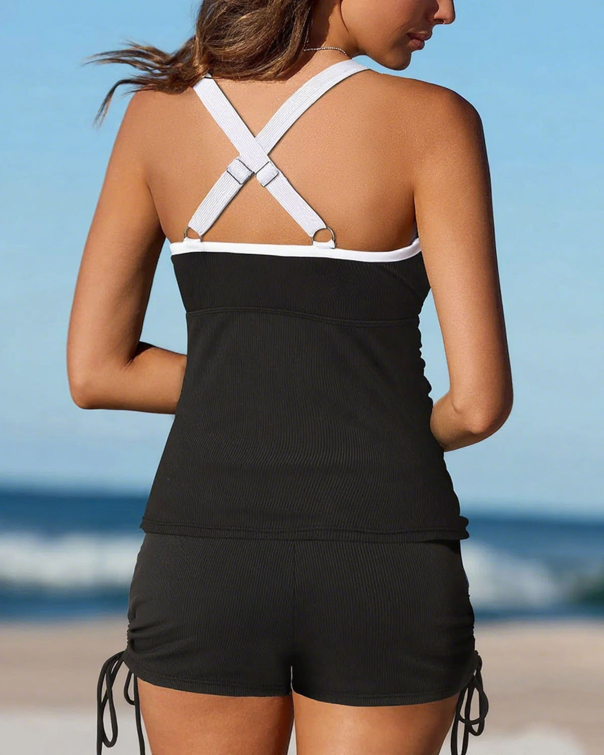 Fiona – Vrouwen Tweedelig Tankini Set voor een Platte Buik