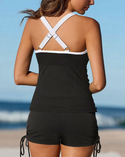 Fiona – Vrouwen Tweedelig Tankini Set voor een Platte Buik