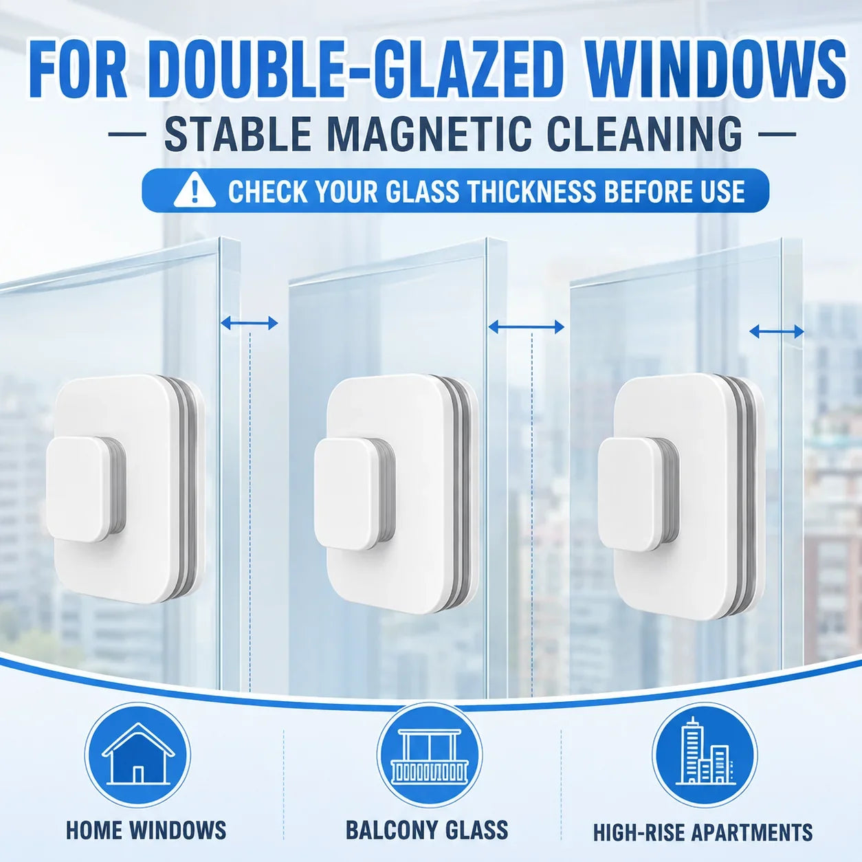 ClearVista 6-in-1 Magnetische Reiniger – Glanzende Ramen, Moeiteloos Schoon
