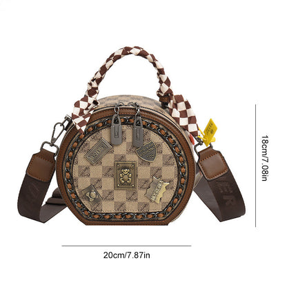 Retro draagtas met badgeprint