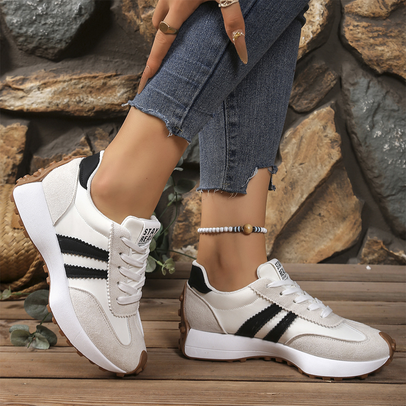 Ava – Dames Vintage-Inspiratie Chunky Sneakers met 4 cm Hoogte