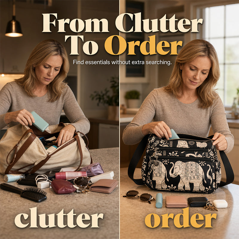 Alma – Spatwaterdichte Nylon Schoudertas met Verstelbare Band