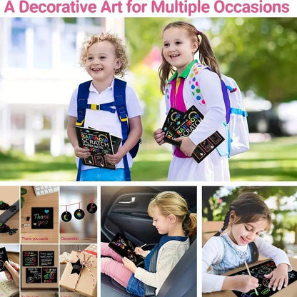 ColorSpark – Regenboog Magisch Kladpapier met Houten Stylus | 1+1 GRATIS