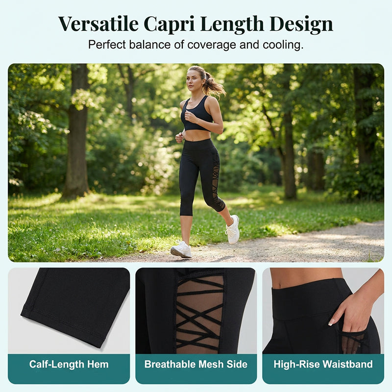 Maya – Ademend, Curve-Verhoger Yoga Leggings met Zakjes