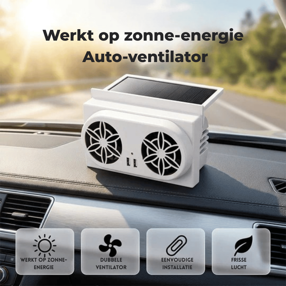 SolarBreeze — Auto Ventilator op Zonne-energie | 50% KORTING