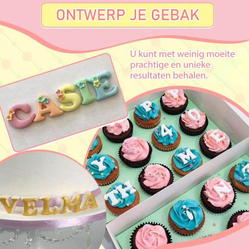 Fondant Taart Gereedschapsset afdrukken