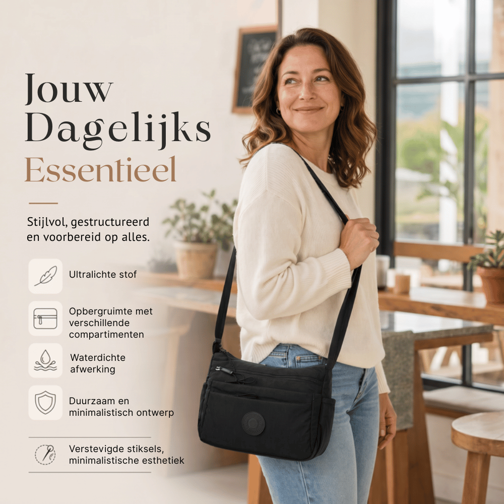 VersaCarry — Stijlvolle Multi-Pocket Crossbody | 50% KORTING