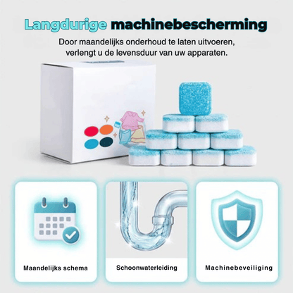 WasherRefresh 12 stuks — Wasmachine Reinigingstabletten | 1+2  doosGRATIS