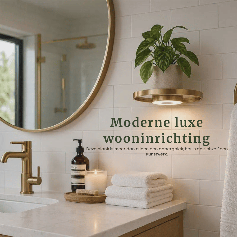 GlowingGold — LED Zwevend Plantenwandrek | 50% KORTING