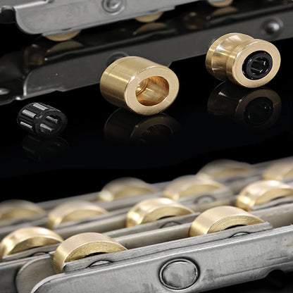 Poelie van roestvrij staal en koper (2 stuks)