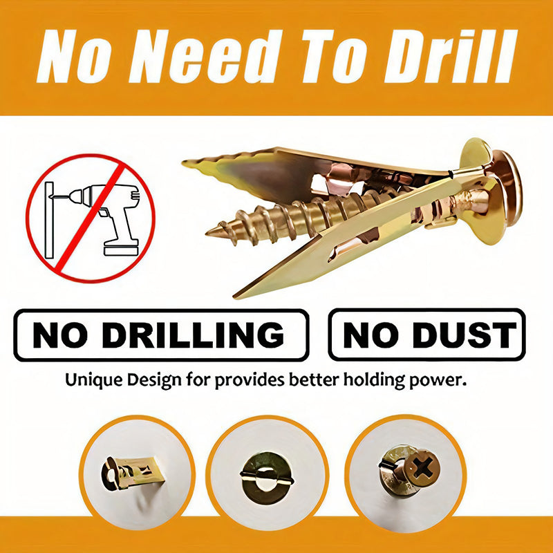 FixSecure - Uitzettingspluggen voor gipsplaten + hoogvaste zinkschroeven (verpakking van 100)