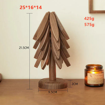WoodJoy – Geïsoleerde onderzetters van massief hout in kerstboomdesign