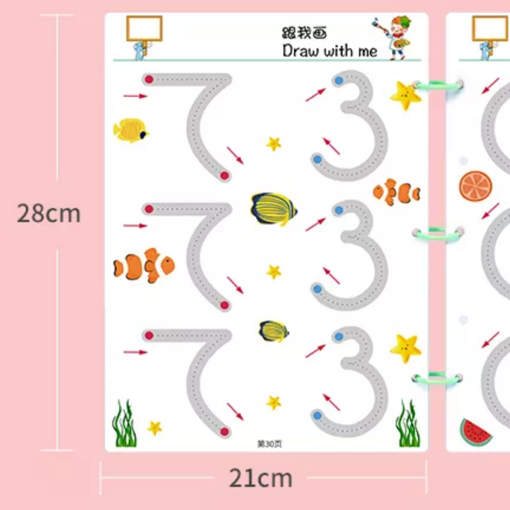 LeerSlim Bord - Schrijf- en leerplank - De perfecte introductie tot schrijven en tekenen | 50% KORTING