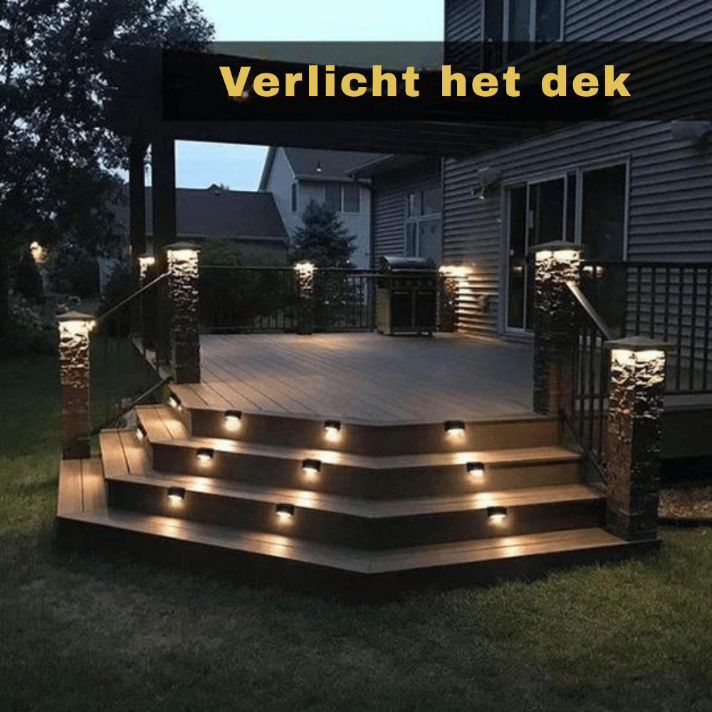 LumaTrail — Solar Terraslampen 4-delige Set | 50% KORTING