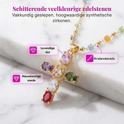 PrismAura — Stralende Kruis Halsketting | 1+1 GRATIS