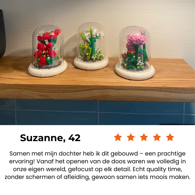 Glazen Bloem Puzzelset - Creëer Onderhoudsvrije Tuindecoratie