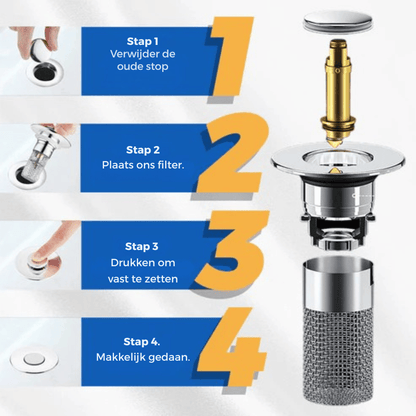 DrainGuard Pro — Universele Gootsteenzeef | 1+1 GRATIS